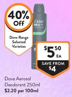 Foodworks Dove Aerosol Deodorant offer