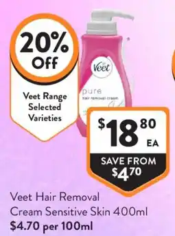 Foodworks Veet Hair Removal Cream Sensitive Skin offer