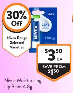 Foodworks Nivea Moisturising Lip Balm offer