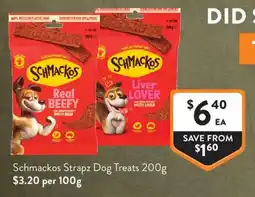 Foodworks Schmackos Strapz Dog Treats offer