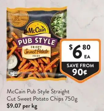Foodworks McCain Pub Style Straight Cut Sweet Potato Chips offer