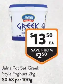 Foodworks Jalna Pot Set Greek Style Yoghurt offer