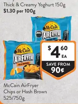 Foodworks McCain AirFryer Chips or Hash Brown offer