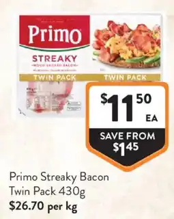 Foodworks Primo Streaky Bacon offer