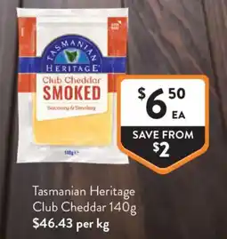 Foodworks Tasmanian Heritage Club Cheddar offer