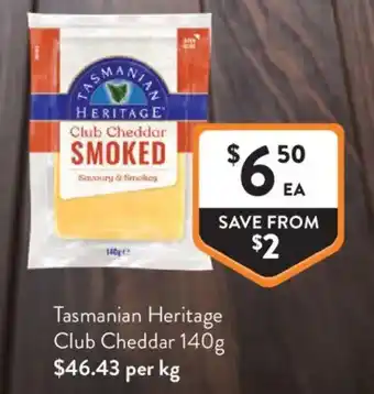 Foodworks Tasmanian Heritage Club Cheddar offer