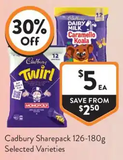 Foodworks Cadbury Sharepack Selected Varieties offer