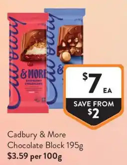 Foodworks Cadbury & More Chocolate Block offer