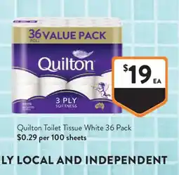 Foodworks Quilton Toilet Tissue White offer
