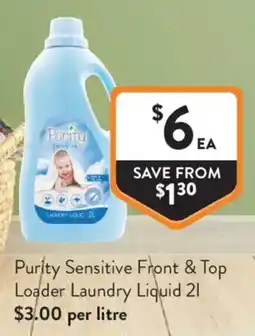 Foodworks Purity Sensitive Front & Top Loader Laundry Liquid offer