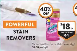Foodworks Vanish Gold Oxi Pro or Multi Power offer