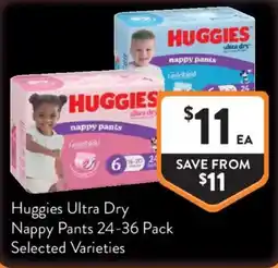 Foodworks Huggies Ultra Dry Nappy Pants Selected Varieties offer