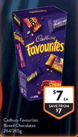 Foodworks Cadbury Favourites Boxed Chocolates offer