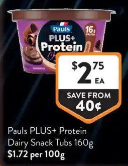 Foodworks Pauls PLUS+ Protein Dairy Snack Tubs offer