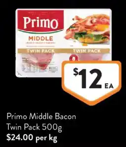 Foodworks Primo Middle Bacon offer