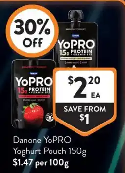 Foodworks Danone YoPRO Yoghurt Pouch offer