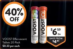 Foodworks VOOST Effervescent Tablets offer