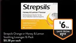 Foodworks Strepsils Honey & Lemon Flavour Soothing Lozenges offer