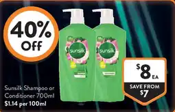 Foodworks Sunsilk Shampoo or Conditioner offer