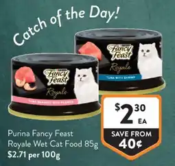 Foodworks Purina Fancy Feast Royale Wet Cat Food offer