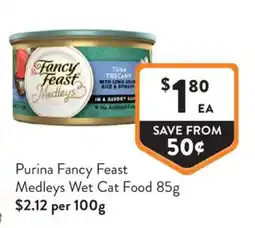 Foodworks Purina Fancy Feast Medleys Wet Cat Food offer