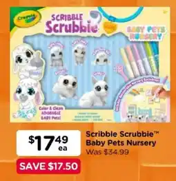 Toyworld Scribble Scrubbie Baby Pets Nursery offer