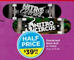 Toyworld Skateboard Black Bolt or Camo offer