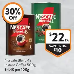 Foodworks Nescafe Blend 43 Instant Coffee offer