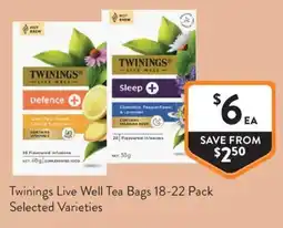 Foodworks Twinings Live Well Tea Bags offer