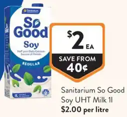 Foodworks Sanitarium So Good Soy UHT Milk offer