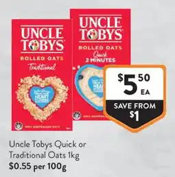 Foodworks Uncle Tobys Rolled Oats offer