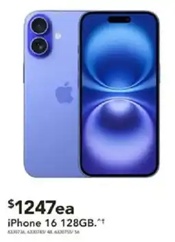 Harvey Norman iPhone 16 128GB offer