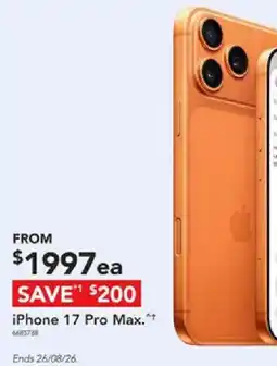 Harvey Norman iPhone 17 Pro Max offer