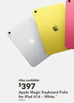 Harvey Norman Apple Magic Keyboard Folio for iPad A16 - White offer