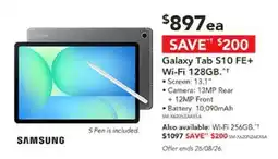 Harvey Norman Galaxy Tab S10 FE+ Wi-Fi 128GB offer
