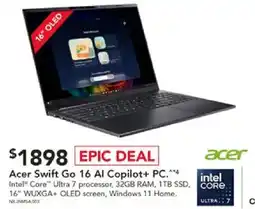 Harvey Norman Acer Swift Go 16 AI Copilot+ PC offer