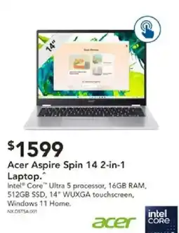 Harvey Norman Acer Aspire Spin 14 2-in-1 Laptop offer