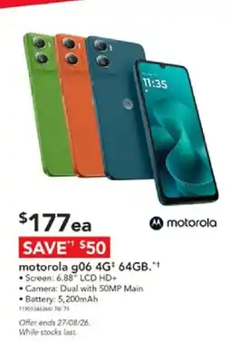 Harvey Norman motorola g06 4G+ 64GB offer