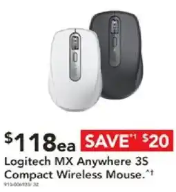 Harvey Norman Logitech MX Anywhere 3S Compact Wireless Mouse offer