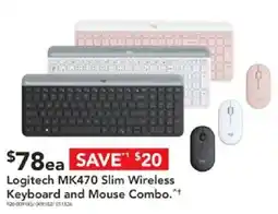 Harvey Norman Logitech MK470 Slim Wireless Keyboard and Mouse Combo offer
