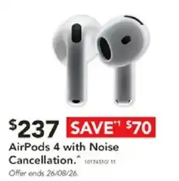 Harvey Norman AirPods 4 with Noise Cancellation offer