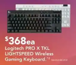 Harvey Norman Logitech PRO X TKL LIGHTSPEED Wireless Gaming Keyboard offer