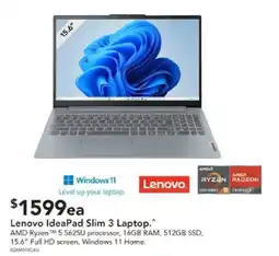 Harvey Norman Lenovo IdeaPad Slim 3 Laptop offer