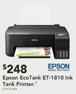 Harvey Norman Epson EcoTank ET-1810 Ink Tank Printer offer