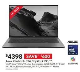 Harvey Norman Asus Zenbook S14 Copilot+ PC offer