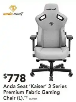 Harvey Norman Anda Seat 'Kaiser' 3 Series Premium Fabric Gaming Chair (L) offer