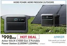 Harvey Norman Anker SOLIX C1000 Gen 2 Portable Power Station offer