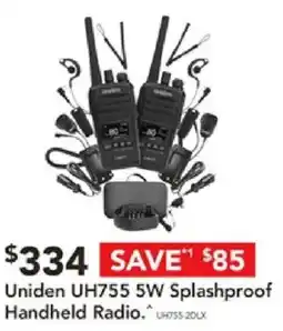 Harvey Norman Uniden UH755 5W Splashproof Handheld Radio offer