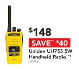 Harvey Norman Uniden UH755 5W Handheld Radio offer
