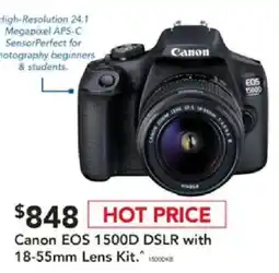 Harvey Norman Canon EOS 1500D DSLR with 18-55mm Lens Kit offer
